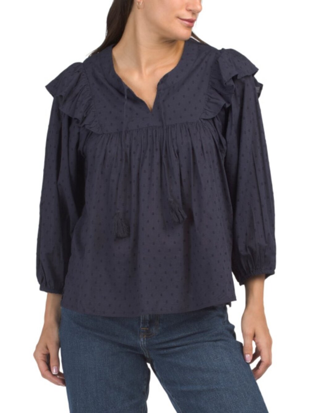 CLEOBELLA LINA NAVY BLUE BLOUSE TOP NWT XL